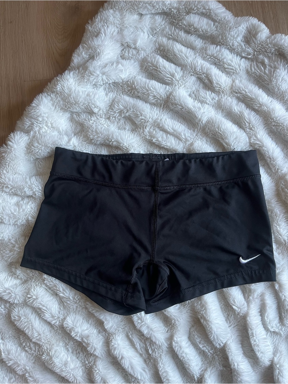 Nike Black Women's Running Shorts with White Swoosh